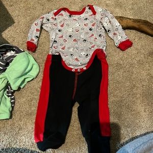 6-9 month boys football onesie and pants